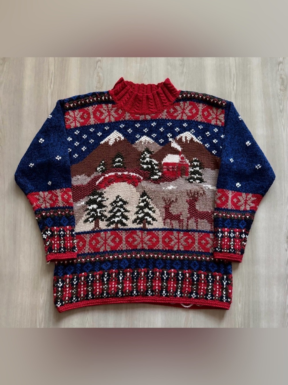Vintage Metropolitan NY Ugly Christmas Knitted Red Sweater Sz M *See Pics